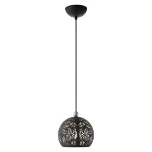 Chantilly 1-Light Pendant in Black w with Brushed Nickels