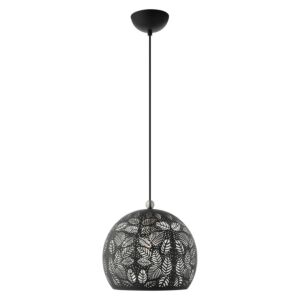 Chantilly 1-Light Pendant in Black w with Brushed Nickels