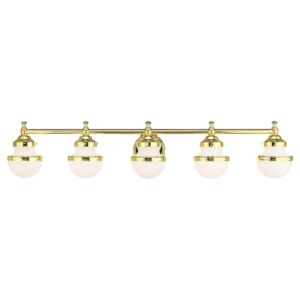 Oldwick 5-Light Bathroom Vanity Light in Polished Brass