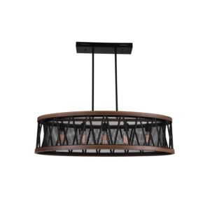 CWI Lighting Parsh 5 Light Island Chandelier with Pewter finish