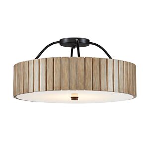 Tetterby 1-Light Semi-Flush Mount in Black with Natural