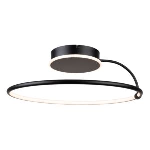 Halo Collection Integrated LED Semi-Flush Mount in Black