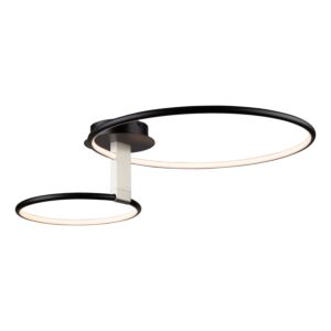 Halo Collection Integrated LED Semi-Flush Mount in Black