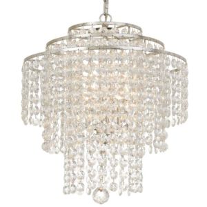 Crystorama Arielle 3 Light 21 Inch Chandelier in Silver with Hand Cut Crystal Crystals