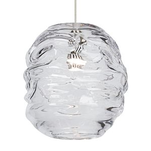 Tech Audra 3000K LED 10 Inch Pendant Light in Satin Nickel and Clear