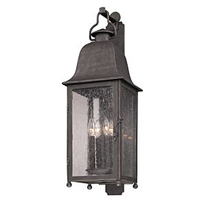 Troy Larchmont 4 Light 32 Inch Outdoor Wall Light in Aged Pewter