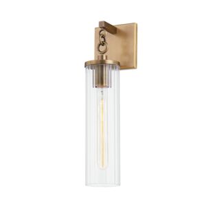 Yucca 1-Light Outdoor Wall Sconce in Patina Brass