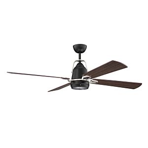 Craftmade Beckett Indoor Ceiling Fan in Flat Black with Brushed Polished Nickel