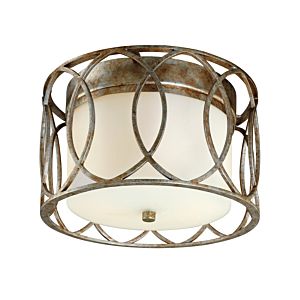 Troy Sausalito 2 Light Ceiling Light in Silver Gold