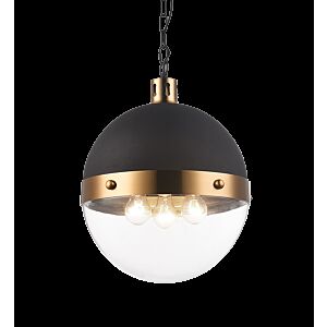 Matteo Torino 3-Light Pendant Light In Aged Gold Brass