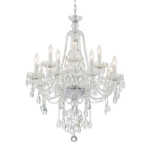 Crystorama Candace 12 Light 34 Inch Chandelier in Polished Chrome with Swarovski Strass Crystal Crystals
