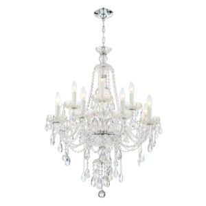 Crystorama Candace 12 Light 34 Inch Chandelier in Polished Chrome with Swarovski Spectra Crystal Crystals