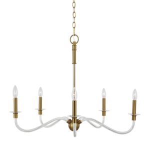 Hanover 5 Light Multi Tier Chandelier in Burnished Brass by Chapman & Myers