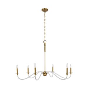 Visual Comfort Studio Hanover 6-Light Chandelier in Burnished Brass by Chapman & Myers
