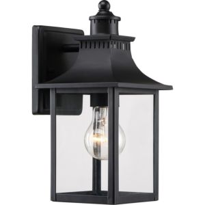 Quoizel Chancellor 6 Inch Outdoor Wall Lantern in Mystic Black