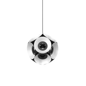  Magellan LED Contemporary Chandelier in Black With White