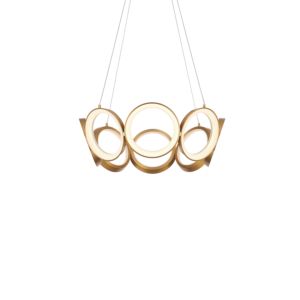  Oros LED Contemporary Chandelier in Brass