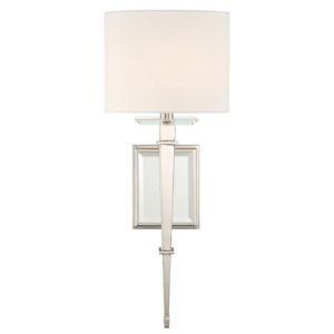 Crystorama Clifton 20 Inch Wall Sconce in Polished Nickel with Optical Glass Elements Crystals