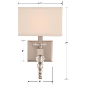 Crystorama Clover 16 Inch Wall Sconce in Brushed Nickel with Clear Hand Cut Crystals