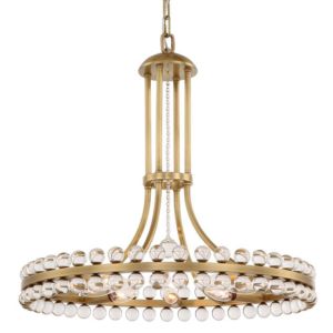  Clover Modern Chandelier in Aged Brass with Clear Hand Cut Crystals