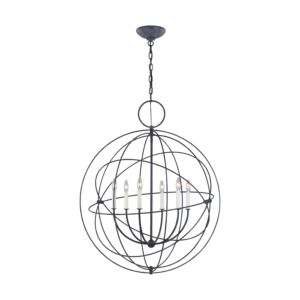 Visual Comfort Studio Bayberry 6-Light Pendant Light in Weathered Galvanized by Chapman & Myers