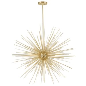 CWI Savannah 9 Light Chandelier With Gold Leaf Finish