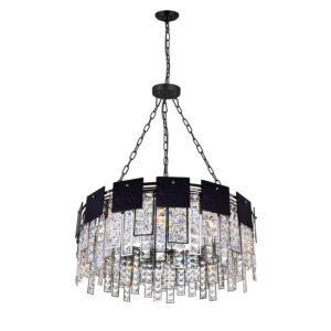 CWI Glacier 10 Light Down Chandelier With Polished Nickel Finish