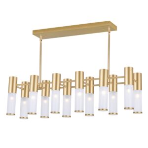 CWI Pipes 12 Light Island/Pool Table Chandelier With Sun Gold Finish