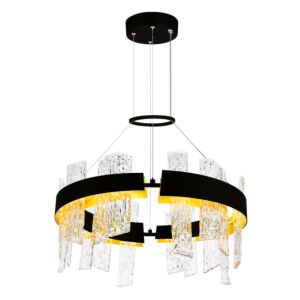 CWI Guadiana 24 in LED Black Chandelier