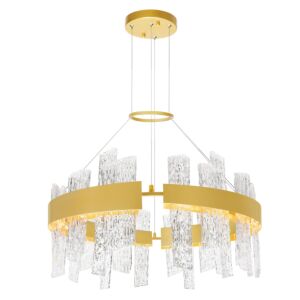 CWI Guadiana 32 in LED Satin Gold Chandelier
