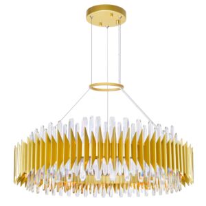 CWI Cityscape 24 Light Chandelier With Satin Gold Finish