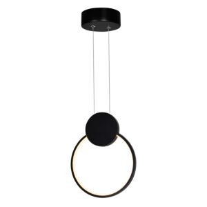 CWI Pulley 8 in LED Black Mini Pendant