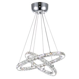 CWI Ring LED Chandelier With Chrome Finish