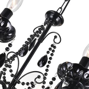 CWI Keen 3 Light Up Chandelier With Black Finish