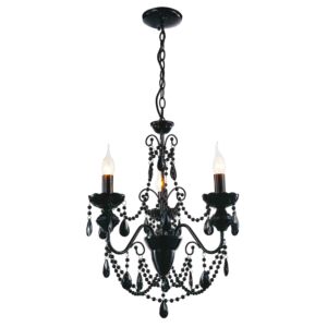 CWI Keen 3 Light Up Chandelier With Black Finish