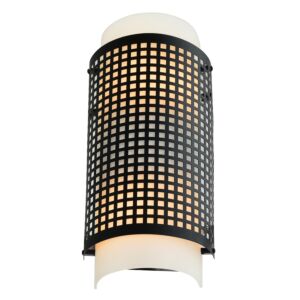 CWI Lighting Checkered 2 Light Wall Sconce with Black finish