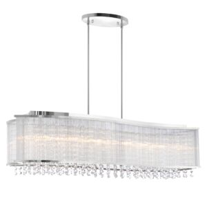 CWI Elsa 6 Light Drum Shade Chandelier With Chrome Finish