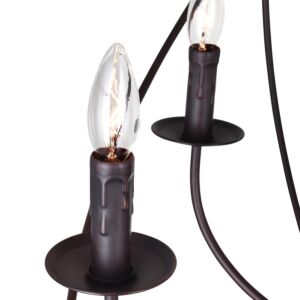 CWI Lighting Arza 6 Light Up Chandelier with Brown finish