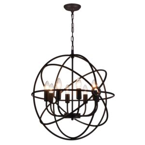 CWI Arza 8 Light Up Chandelier With Brown Finish