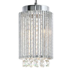 CWI Lighting Claire 2 Light Drum Shade Mini Pendant with Chrome finish