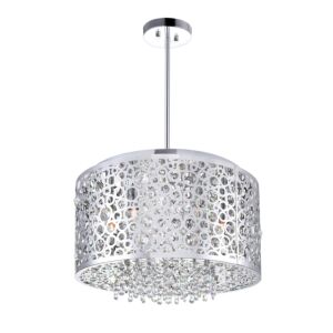 CWI Bubbles 6 Light Drum Shade Chandelier With Chrome Finish