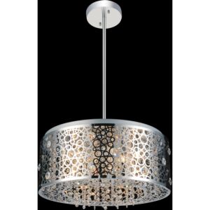 CWI Bubbles 7 Light Drum Shade Chandelier With Chrome Finish