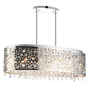 CWI Bubbles 11 Light Drum Shade Chandelier With Chrome Finish