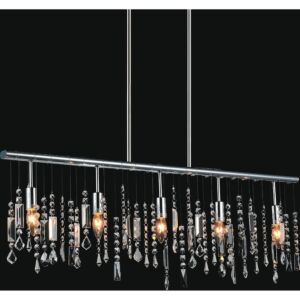 CWI Janine 5 Light Down Chandelier With Chrome Finish