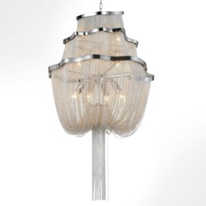 CWI Secca 9 Light Down Chandelier With Chrome Finish