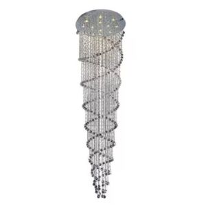 CWI Double Spiral 12 Light Flush Mount With Chrome Finish