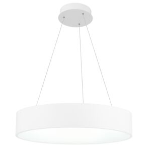 CWI Arenal LED Drum Shade Pendant With White Finish