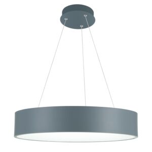 CWI Lighting Arenal LED Drum Shade Pendant with Gray & White finish