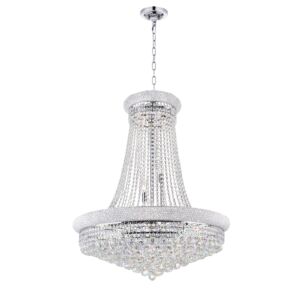 CWI Empire 19 Light Down Chandelier With Chrome Finish