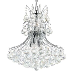 CWI Lighting Princess 8 Light Down Chandelier with Chrome finish